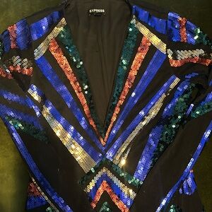 Express sequin mesh dress